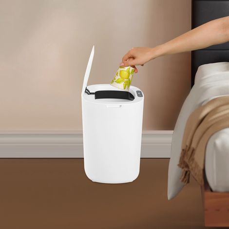 Sensorischer intelligenter Mülleimer, 12L große Küchenmülleimer, IPX3 wasserdicht, Küche / Bad / Büro, 20 x 20 x 30,5 cm (weiß)