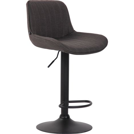 Sgabello da bar seggiolone x1 in tessuto grigio scuro cuciture verticali supporto in metallo nero 100000564