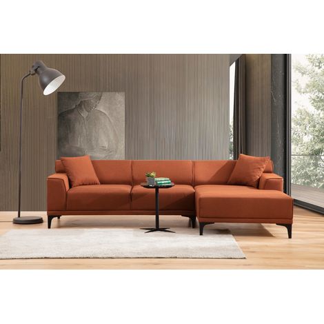 Ecksofa rechts Petra Orange