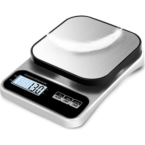 JANMIR-Balance de cuisine numérique grand format, en acier inoxydable, pour la pâtisserie et la maison. Petite balance de cuisine en grammes, rechargeable, électronique, 0,1 kg. (1/5)