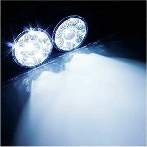 Fari Antinebbia LED 9-Round 12V 4,5W Luci Bianche per Auto, 2 pezzi (1/3)