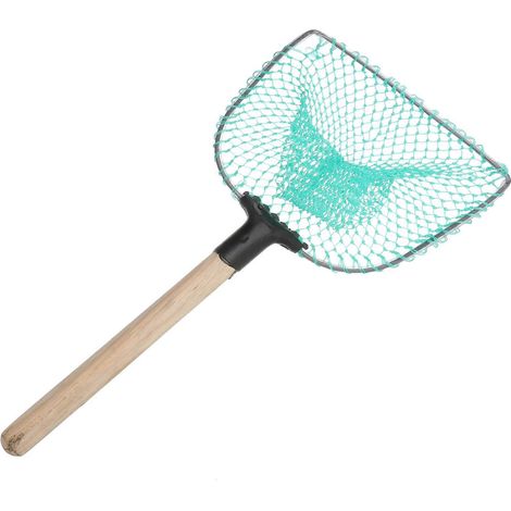 Épuisette d'aquarium en maille résistante avec manche en bois, idéale pour le nettoyage et la pêche en aquarium. (1/3)