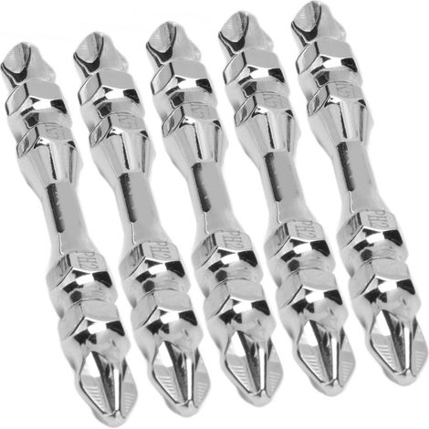 Kit de 10 embouts de tournevis hexagonaux à double extrémité 65 mm PH2 cruciformes magnétiques (1/5)