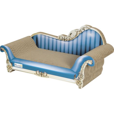 2-in-1 Cat Scratching Board  Catnip for Indoor Cats, 26.5 x 57 x 26.5cm, Blue (1/5)