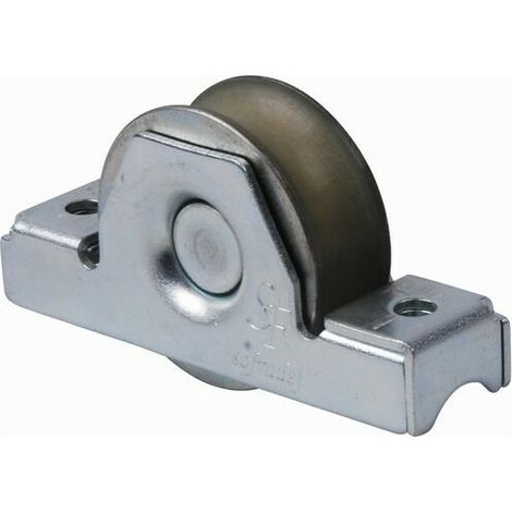 Roue à encastrer pour portail coulissant - Gorge Ronde de 16mm - Ø50mm - Jusqu'à 100KG - Acier zingué - (1/3)