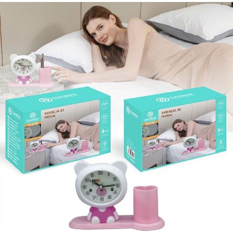 Linq - Orologio Analogico Sveglia A Forma Di Orsacchiotto Con Portapenne Tavolo Tx-9123 - (1/4)