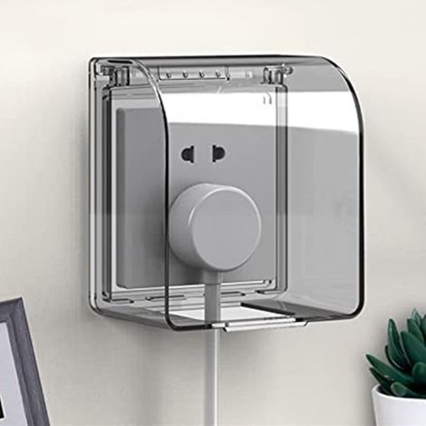 Protection de Prise Etanche 86 Type 12,2 × 10,8 × 7,3 cm Prise étanche Couvercle de prise étanche pour salle de bains et cuisines (1/5)