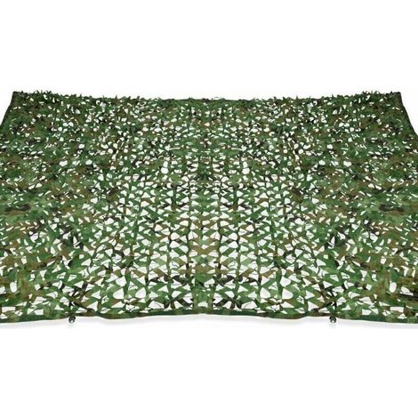 Parasols et voiles d'ombrage rectangulaire design ombrière camouflage 3x5 M treillis vert (1/4)