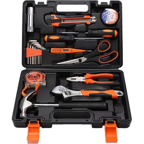 Ensemble de Boîte à Outils en Acier au Carbone 304B-20, Kit avec Pince, Clé et Tournevis pour Voiture et Maison, 20 pièces