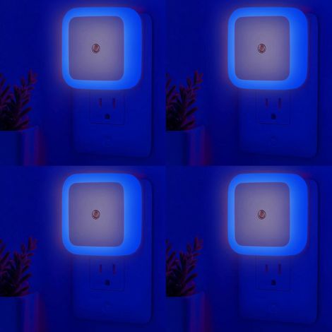 Wandmontierte Nachtlichter – 4er-Pack LED-Nachtlichter mit Dämmerungssensor, sanftes weißes Licht, automatische Ein-/Ausschaltung, geeignet für Kinder, Erwachsene, Familien, Wohnzimmer, Küche, Schlafz