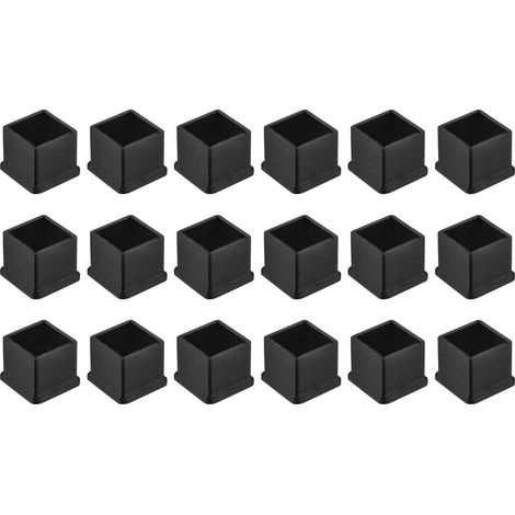 18 Pièces Bouchons Carrés en Plastique 16 x 16mm Noir (1/5)