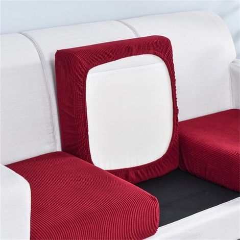Housse De Coussin De Canapé - Velours Extensible - Protection Anti-Taches - Pour Canapé Fauteuil Banquette - Lot De 3 Pièces - Gris (1/2)