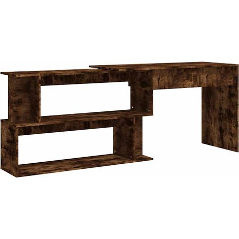 Maison Exclusive - Eckschreibtisch Räuchereiche 200x50x76 cm Holz (1/5)