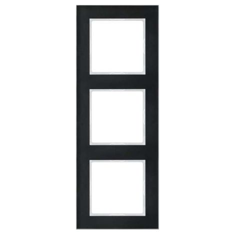 Jung Cadre en verre 3x, A CREATION, noir, montage vertical et horizontal AC 583 GL SW