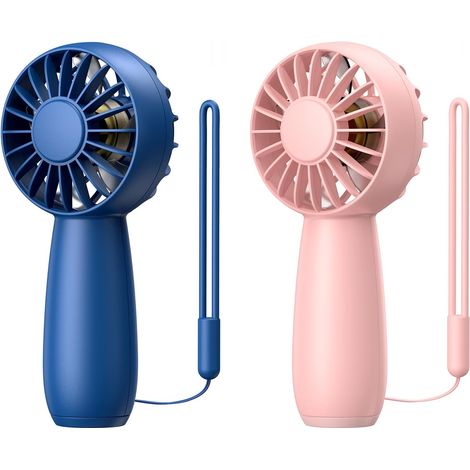 Lot de 2 mini ventilateurs portables USB, rechargeables et silencieux, parfaits pour enfants, voyage et bureau (1/5)
