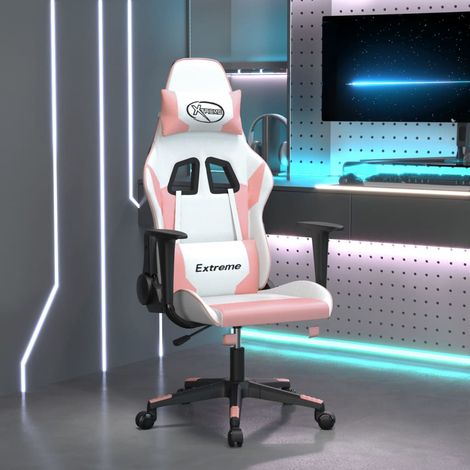 Sedia da Gaming Bianco e Rosa in Similpelle (1/5)