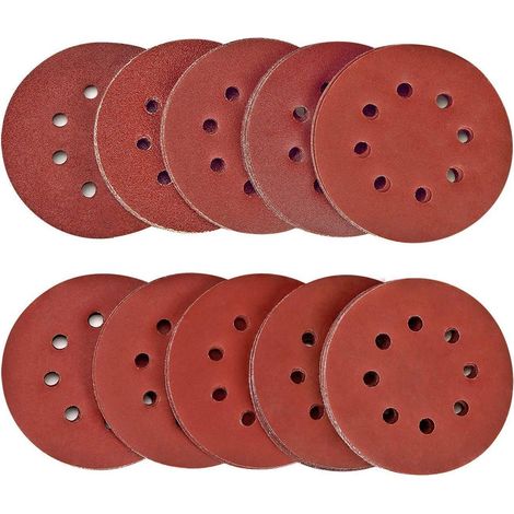 Juego de 100 discos de lijado, discos abrasivos de grano 40/80/120/180/320/600/800/1000/1500/2000, tamaño 125 mm, ideales para lijar, pulir y eliminar óxido, HSDPS5M100, amoladora angular