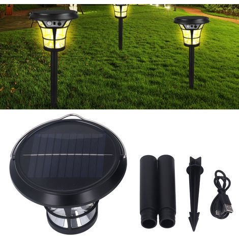 JG04401 Lampe de cour extérieure ronde étanche avec insert de sol, éclairage solaire (1/5)