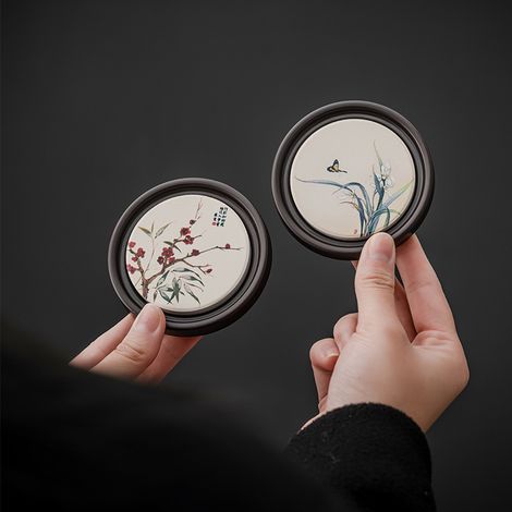 2 Dessous de verre absorbant en bakélite, porte-gobelet, porte-gobelet, bureau, maison, accessoires créatifs pour la cérémonie du thé Kung Fu (1/5)