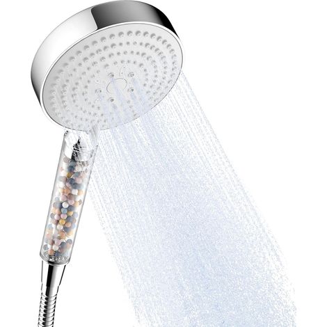 Pommeau Douche Anti Calcaire, Pommeau de Douche avec Tuyau de 1.6m, Pomme de Douche Filtrant avec 6 Modes de Jet, Douchette, Shower Head, Chrome (1/5)