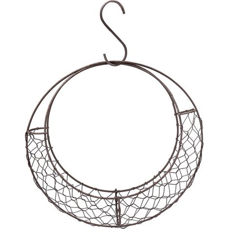  - Corbeille métallique suspendue en forme de croissant, idéale pour succulentes, en fer (diamètre extérieur: 28cm / 11.02in) (1/4)