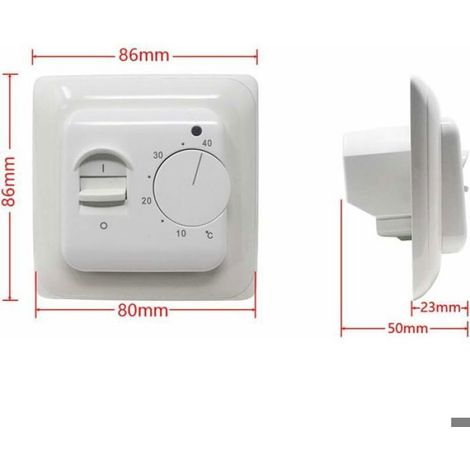 Manuel Thermostat d'ambiance Chauffage au Sol Electrique avec sonde AC 220V 16A, Régulateur de Thermostat Plancher Chauffant Mécan (1/4)