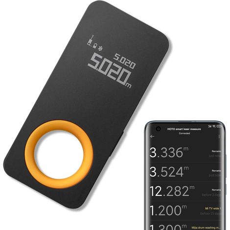 Télémètre Laser Bluetooth, Metre Laser Rechargeable, 2 Brevets, Portée: 0,05 – 30M, Usage Intérieur, Précision de ± 1/40CM, 2 Modes de Mesure, M / Ft + en Unités Commutables, Charge de Type C (1/5)