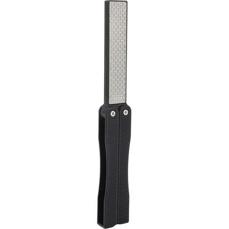 Doppelseitiger schwarzer Diamant-Schärfstein in Fächerform, tragbarer Messerschärfer für den Außenbereich, neues Schleifwerkzeug (1/5)
