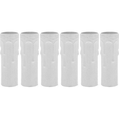 Lot de 6 manchons pour bougies de lustre E14, cache-douille pour candélabre-8X2.5X2.5CM-White (1/4)