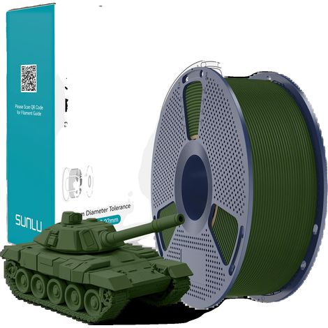 Filamento per stampante 3D ad alta velocità, avvolto ordinatamente, verde oliva. (1/2)
