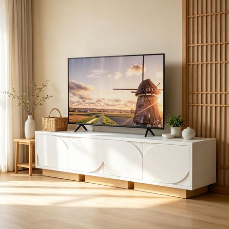 Mueble de TV 175 cm – Regleta integrada – 4 puertas, hasta 65" – Estilo nórdico (1/5)