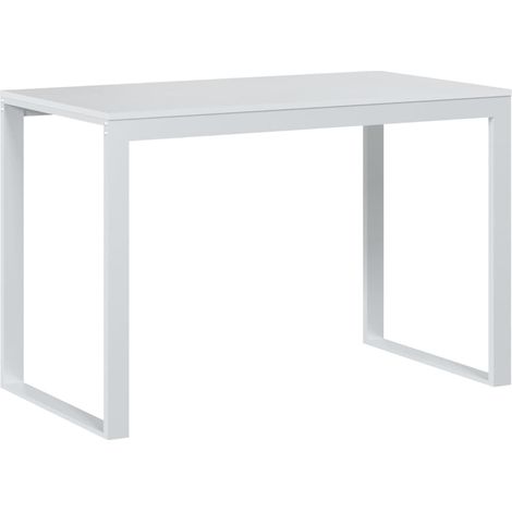 vidaXL Scrivania per Computer Bianca 110x60x73 cm in Legno Multistrato (1/5)