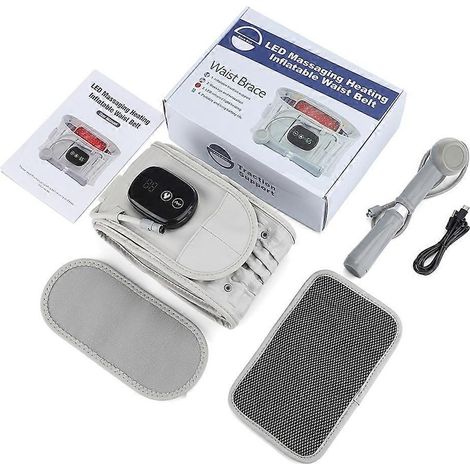 Ceinture lombaire chauffante électrique sans fil pour hommes et femmes - Soutien dorsal réglable et gonflable (1/4)