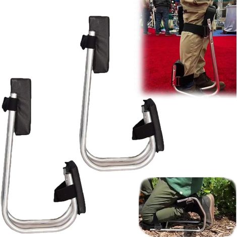 Lot de 2 repose-genoux de jardin, 45 x 24 x 14 cm, en tuyau de fer épais, support pour une jambe - Protection portable pour les genoux lors des travaux de jardinage. (1/5)