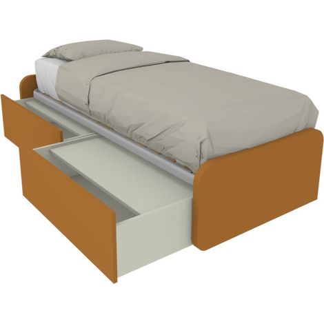 Letto singolo con cassetti 80x190 per cameretta - Design personalizzabile - Zolfo