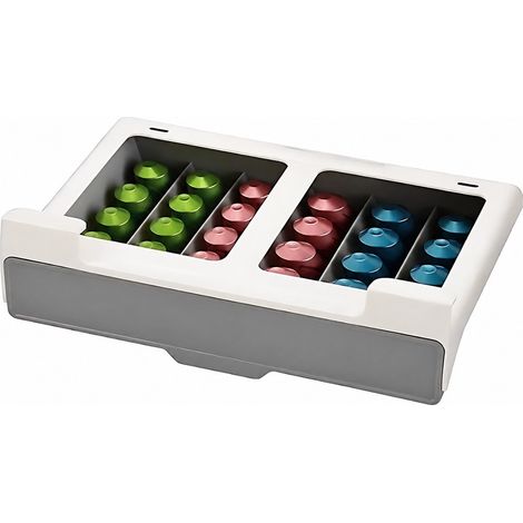 Support mural pour capsules Nespresso, 30 capsules, tiroir coulissant, rangement sous meuble (1/5)