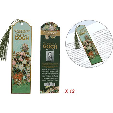 Set di 12 segnalibri PER il libro VAN Gogh rose in un vaso regalo PER lui (1/4)