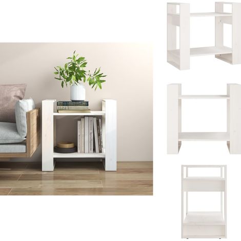 Bibliothèque/Séparateur de pièce Blanc 60x35x57 cm Bois de pin - Bibliothèque - Bibliothèque En Bois - Meuble De Rangement - Séparateur De Pièces - Étagère (1/5)