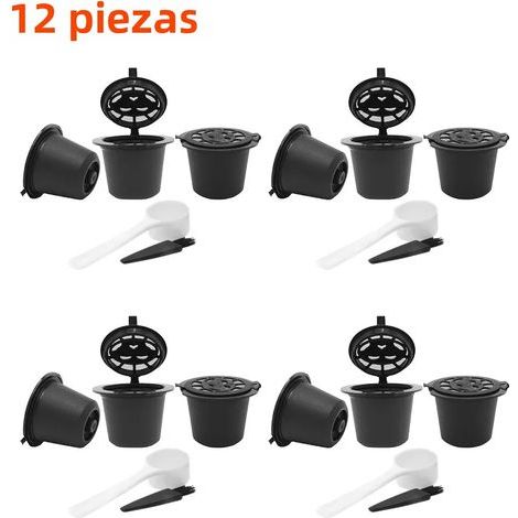 30 wiederbefüllbare Filter (3 Stück) für Nespresso-Kaffeemaschinen: Wiederverwendbare Kapseln mit Löffel und Bürste, Kaffeepads (1/5)