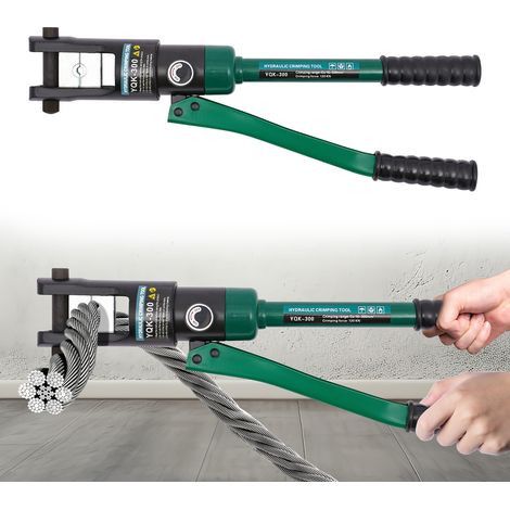 Pince à Sertir Hydraulique 120KN, Outil de Sertissage Manuel avec 11 Paires de Matrices,Sertisseuse Hexagonale pour Cosses Électriques Câbles Cuivre, pour Bricolage Auto Industrie