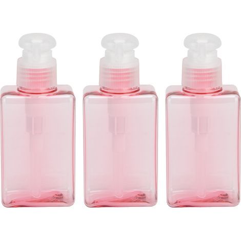 Lot 3 flacons pompe vides rechargeables 100ml en plastique, distributeur de savon liquide, contenant pour shampoing et gel douche (1/5)