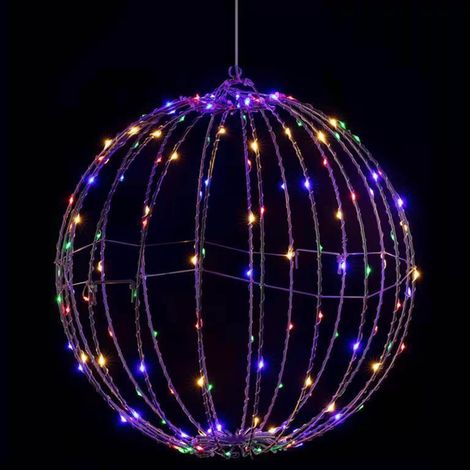 Boule Lumineuse Led - Sphère Décorative Extérieure Intérieure - 30 Cm - Acier Inoxydable - 3 Couleurs Rouge Blanc Bleu - Mode Constant Ou Clignotant - 1 Pièce (1/5)