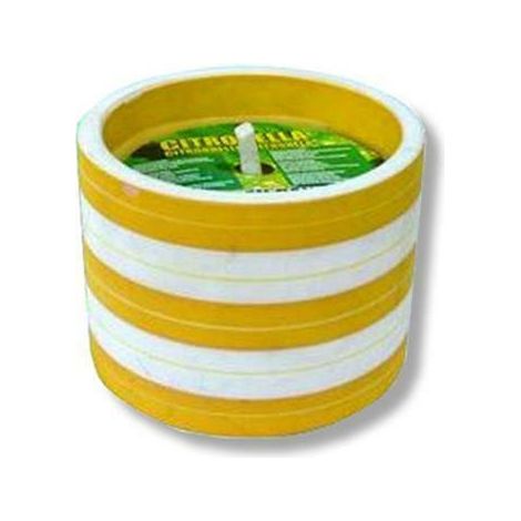 CANDELA CERO CITRONELLA IN COCCIO Ø 10 x H8 VASETTO DECORATO (51141)