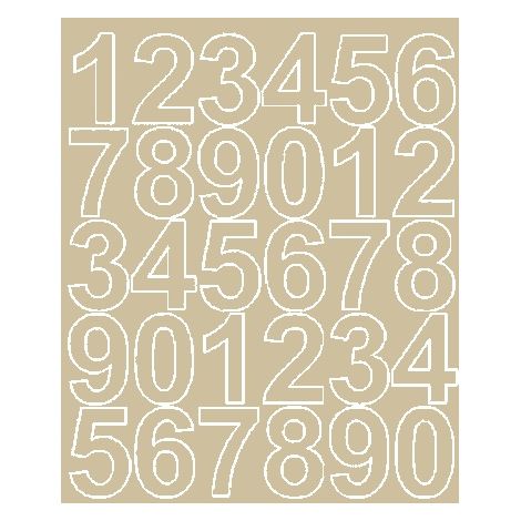 Pegatinas autoadhesivas con números de 4,5 cm, color beige brillante.