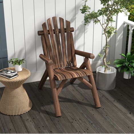 Sedia giardino Adirondack in legno marrone 83x68x101 cm OKMYHOME (1/5)