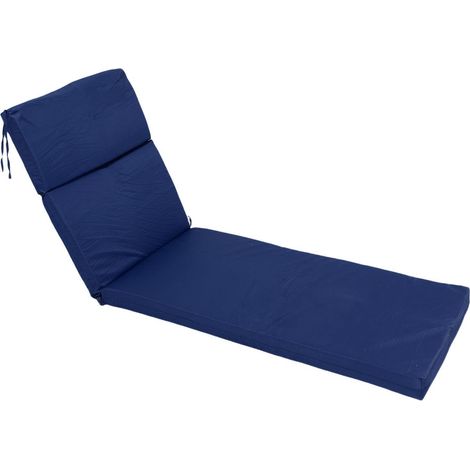 Coussin transat chaise longue 55x183x7.5cm en polyester garnissage épais ouate PP confort intérieur extérieur (1/5)