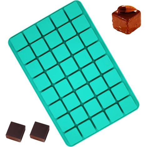 Moules à chocolat en silicone, 40 cavités carrées, et moules à brownie pour desserts maison, gelées, bombes énergétiques. (1/5)