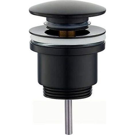 Bonde de lavabo clic-clac universelle laiton Noir Mat (1/2)