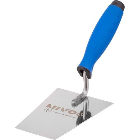 Truelle de Maçon Trapézoïdale en Acier Inoxydable - 140 x 70 mm - Trapèze - Spatule de Plâtrier 140 mm avec Poignée en Caoutchouc - Outil pour Travaux de Maçonnerie (1/5)