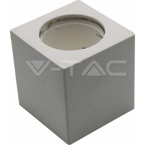 Porte-spot LED Montage au plafond carré GU10 et GU5.3 (MR16) Corps en plâtre blanc (1/3)